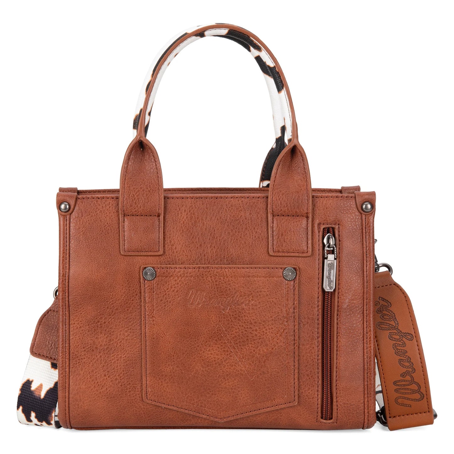 BOLSO WRANGLER TOTE BAG PRINT VACA CAFÉ WG133-8120SBR