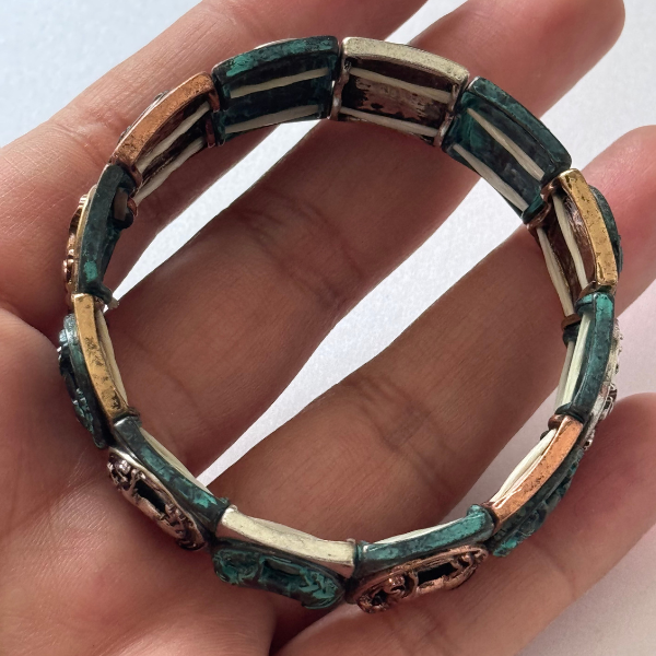 PULSERA BLOQUES RESORTE CABALLO CON HERRADURA MULTICOLOR