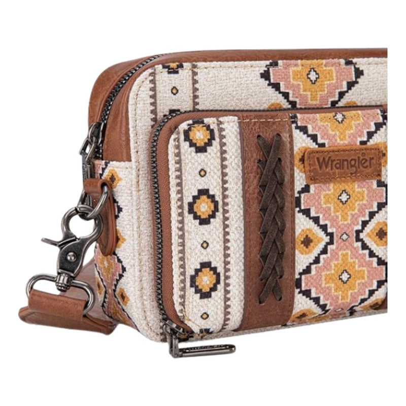 Bolso Wrangler Original Crossbody Correa Ancha Beige Wg2207