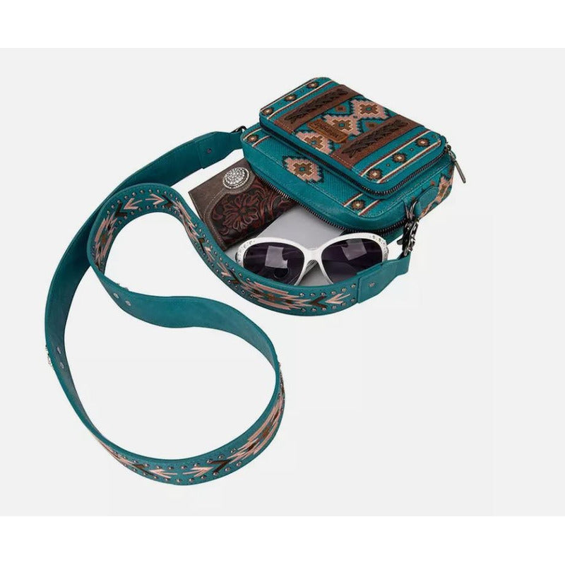Bolso Wrangler Crossbody Con Correa Ancha Tuquesa Wg2207