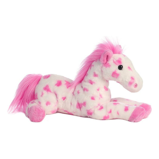 Peluche Fino Caballo Rosa Con Blanco