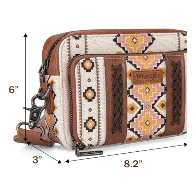 Bolso Wrangler Original Crossbody Correa Ancha Beige Wg2207