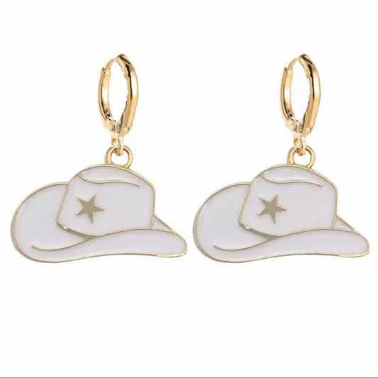 Aretes KBallo Sombreros Fantasy Blanco