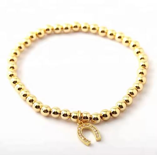 PULSERA CHAPA DE ORO CON HERRADURA FINA