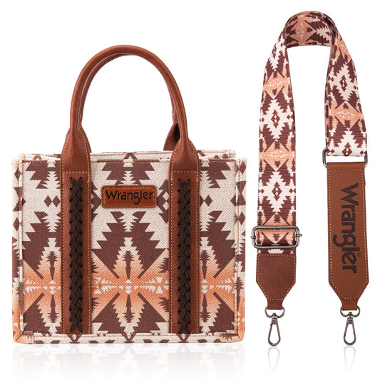 BOLSO WRANGLER TOTE BAG AZTECA CAFE CON BEIGE WG2203-8120SLCF