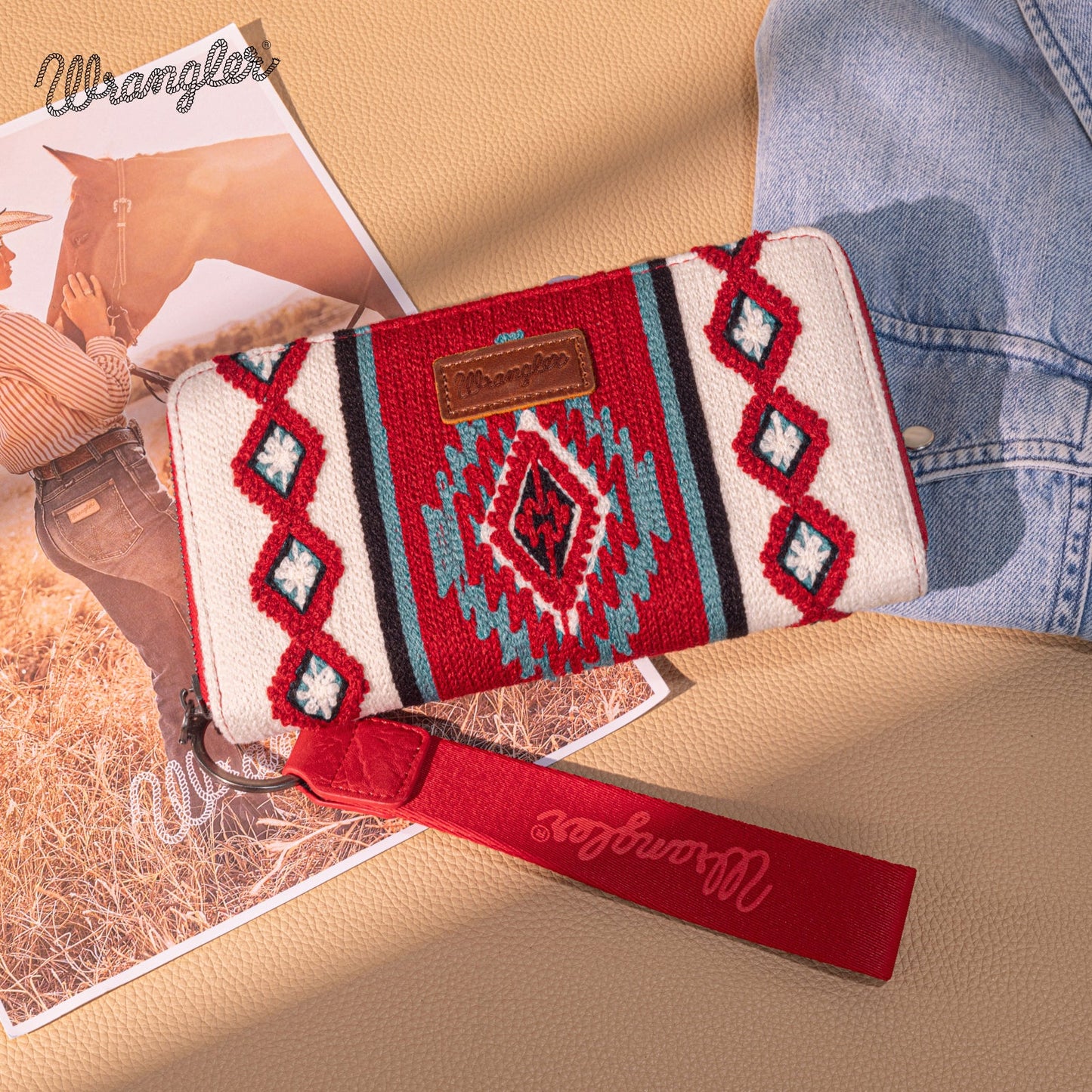 Cartera Wrangler Telar Azteca Borgoña WG174-W0062BDY