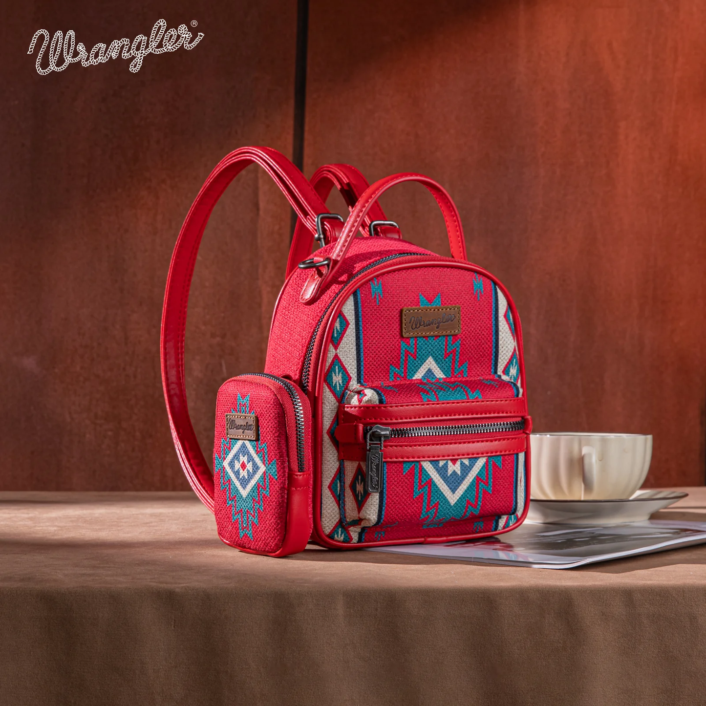 Bolso Mini Mochila Wrangler Rojo Con Monedero WG174-8600RD