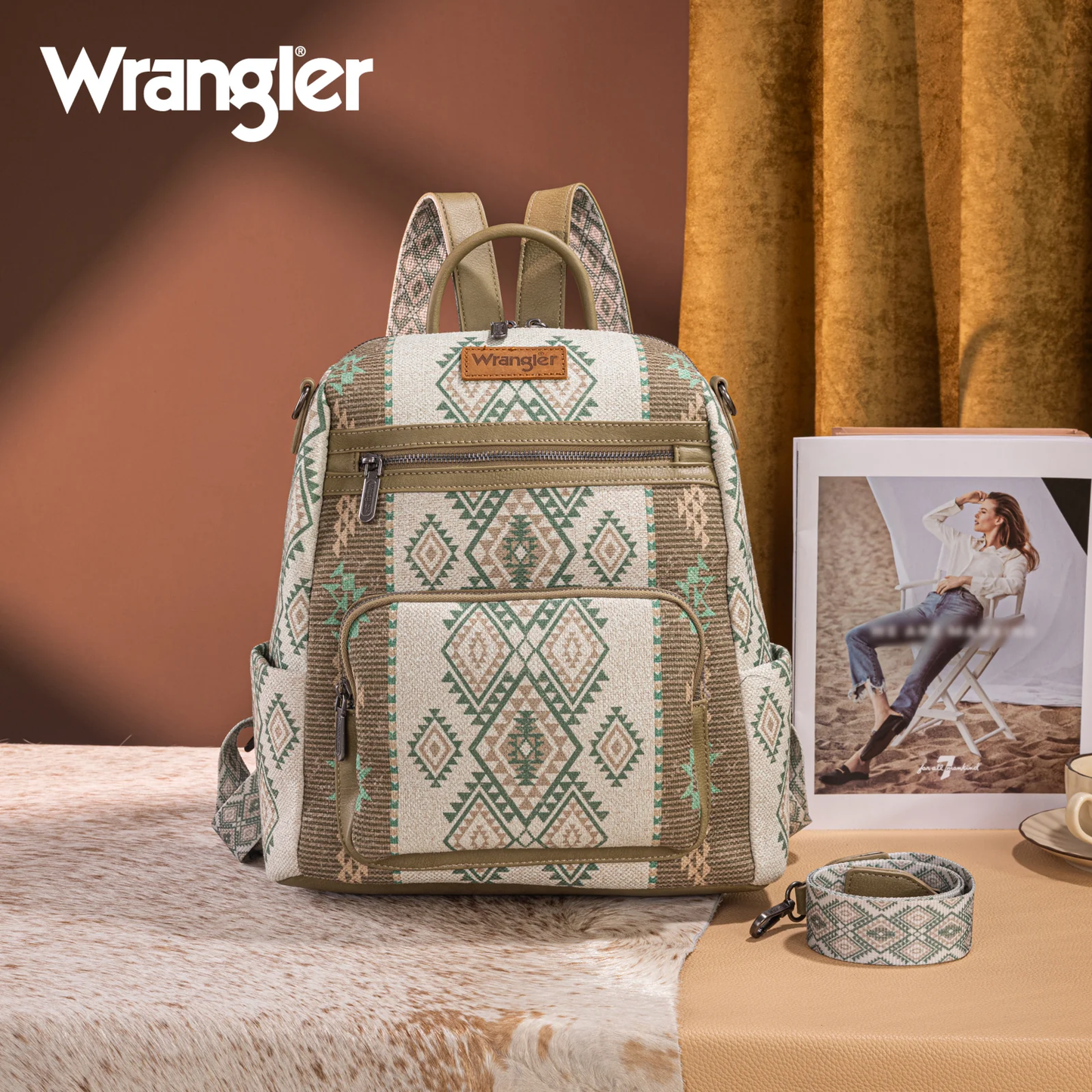 BOLSO/MOCHILA WRANGLER ESTAMPADO AZTECA WRANGLER VERDE WG213-9110GN