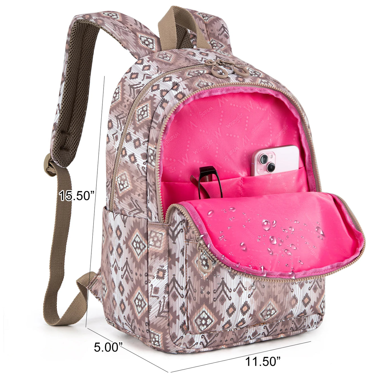 Mochila Back Pack Wrangler Estampado Azteca Café Claro WG2206-9110LCF