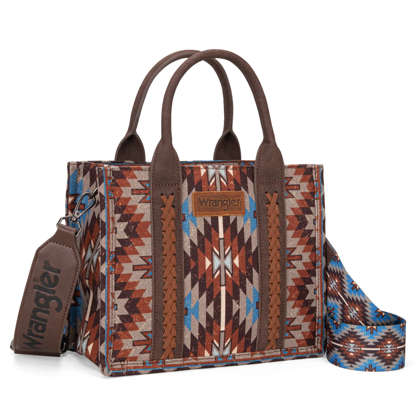 Bolso Wrangler Tote Bag Azteca Checotah Azul Café WG2213-8120SCF