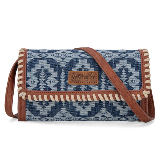 Cartera Wrangler Con Correa Larga Encorrillada Mezclilla Azul WG2212-W012JN