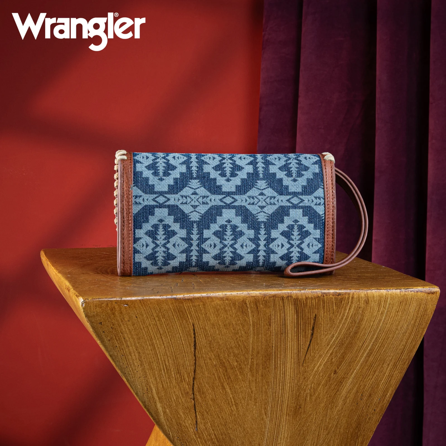Cartera Wrangler Con Correa Larga Encorrillada Mezclilla Azul WG2212-W012JN