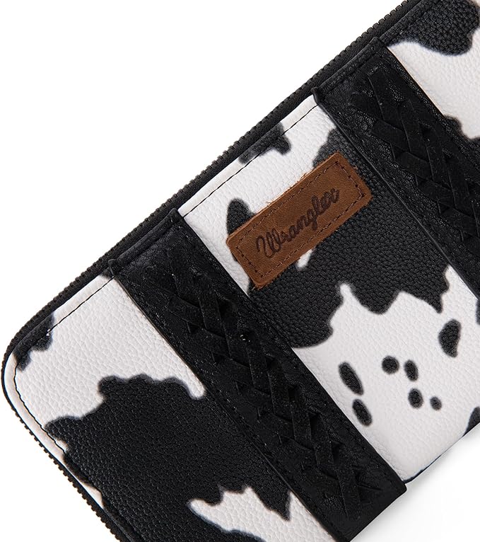 Cartera Wrangler Con Asa Print Vaca Negro Blanco WG133-W006BK