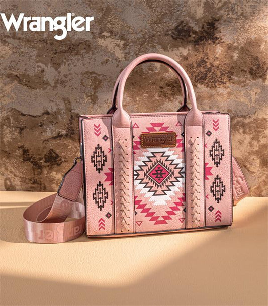 Bolso Wrangler Tote Bag Patrón Pintado Azteca Pintado Rosa WG2206-8120SPK