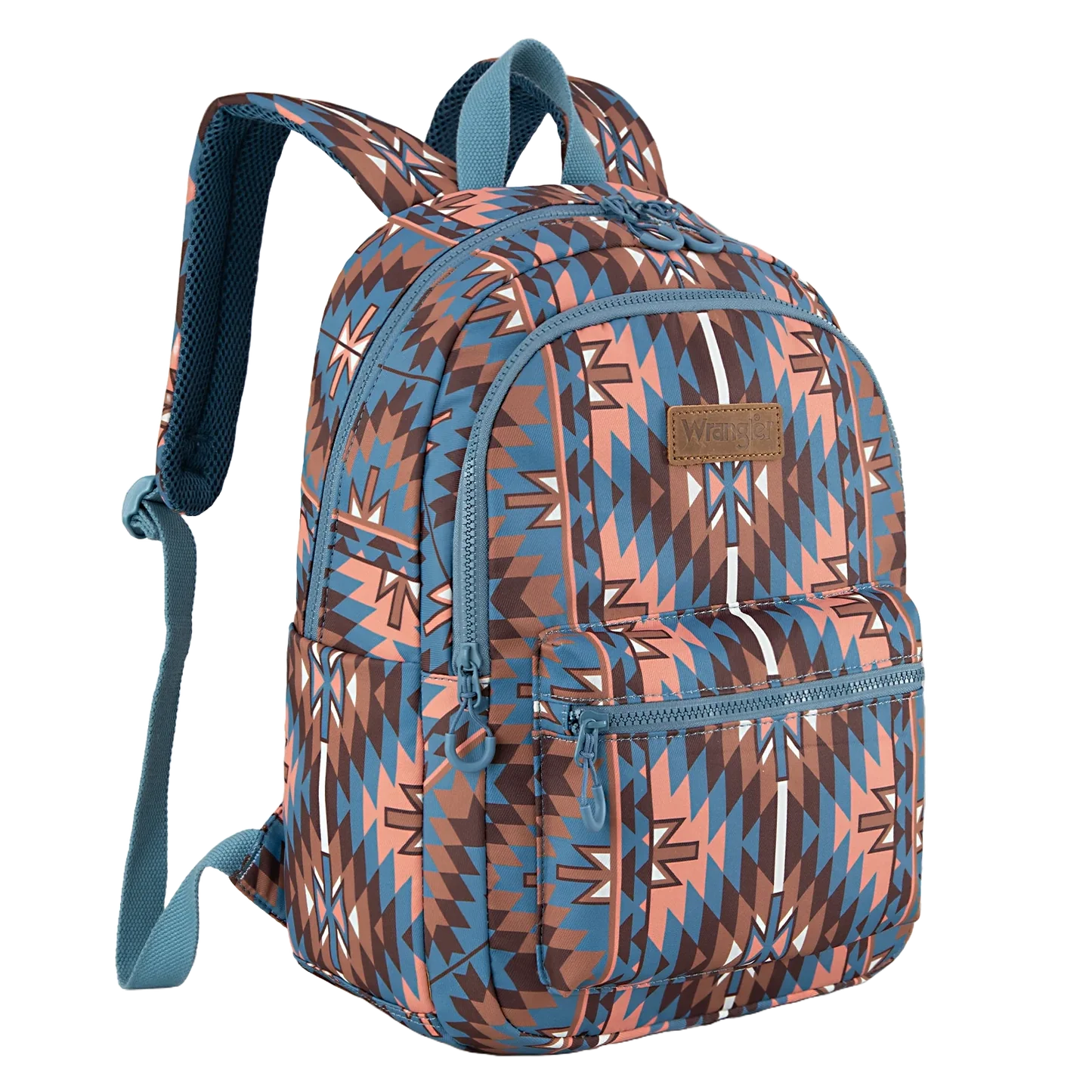 Mochila Back Pack Wrangler Estampado Azteca Azul Café WG2206-9110NY
