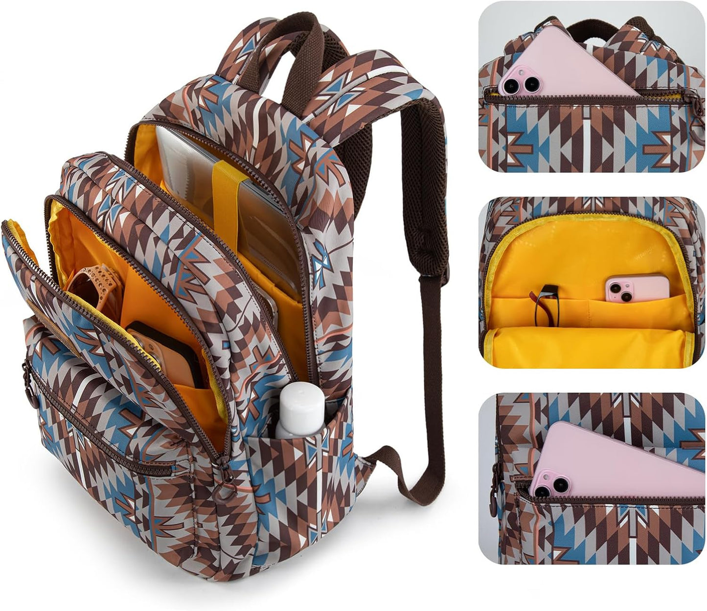 Mochila Back Pack Wrangler Estampado Azteca Café Oscuro WG2206-9110CF