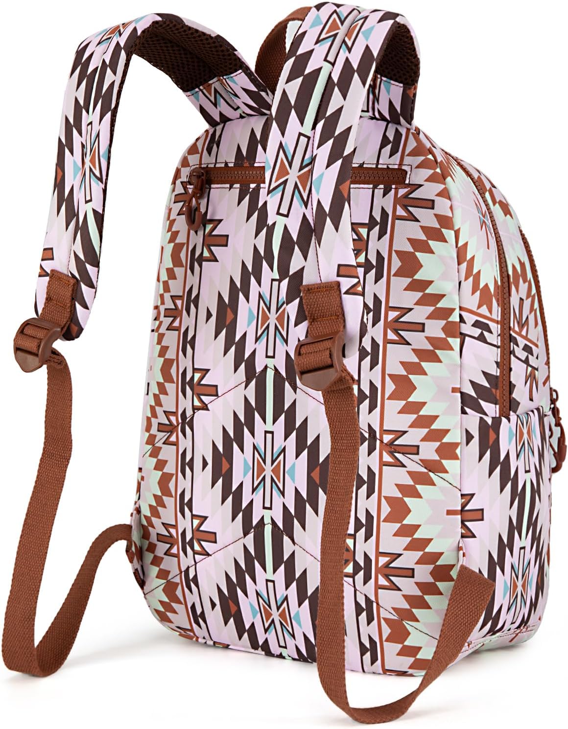 Mochila Back Pack Wrangler Estampado Azteca Café Claro Rosa WG2206-9110LBR