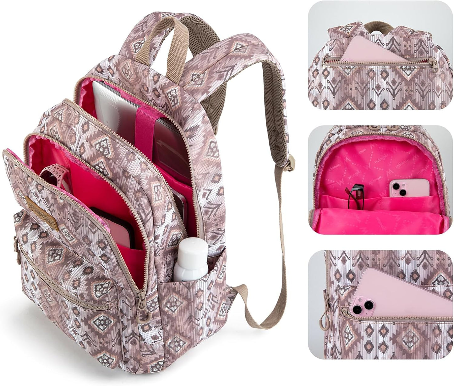 Mochila Back Pack Wrangler Estampado Azteca Café Claro WG2206-9110LCF