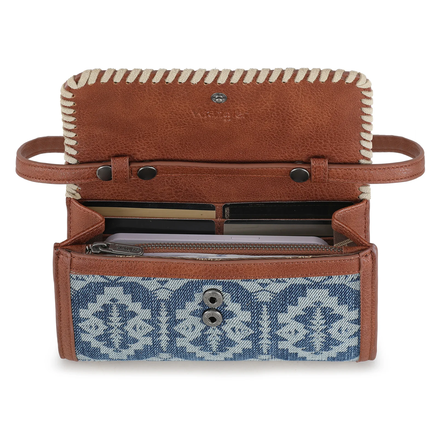 Cartera Wrangler Con Correa Larga Encorrillada Mezclilla Azul WG2212-W012JN