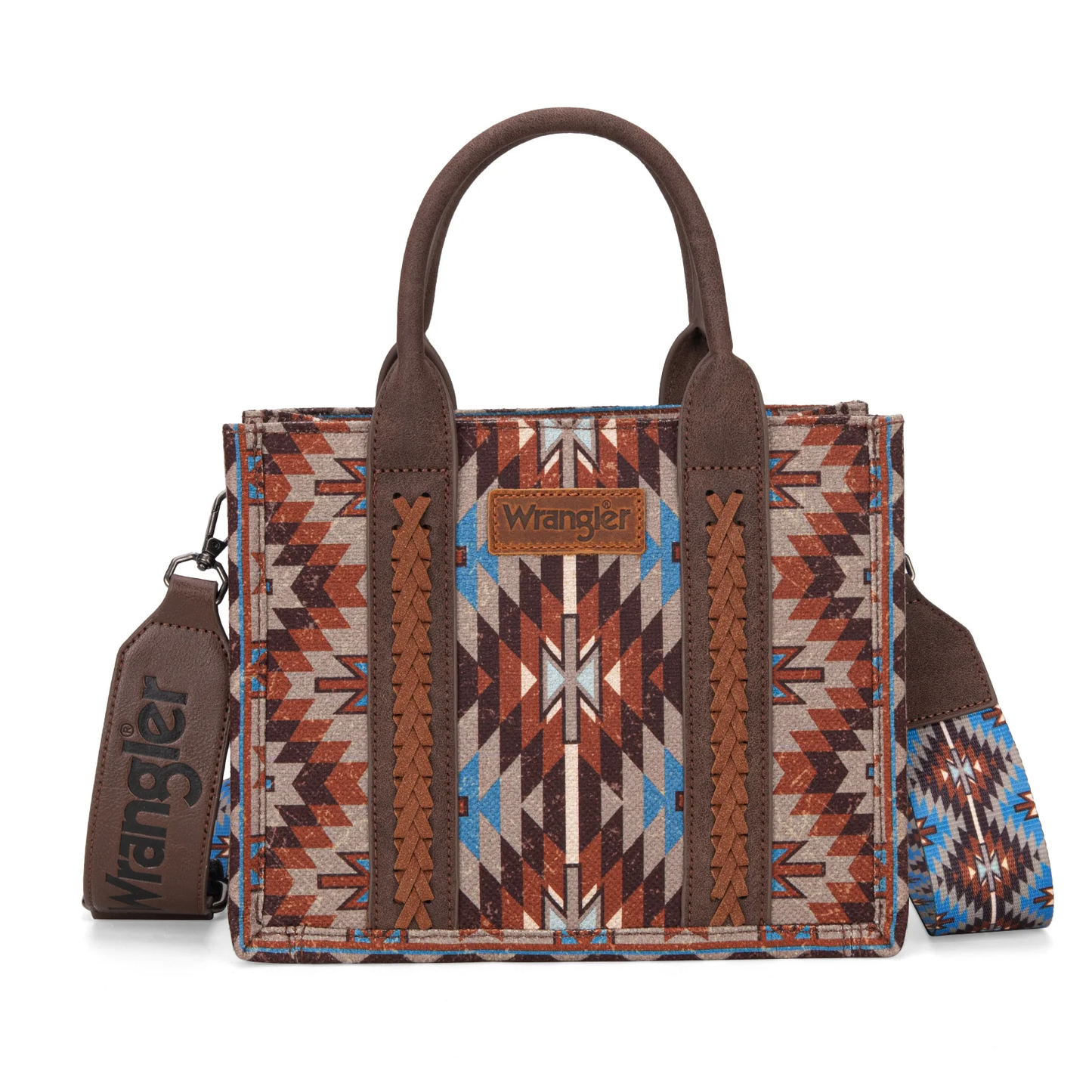 Bolso Wrangler Tote Bag Azteca Checotah Azul Café WG2213-8120SCF