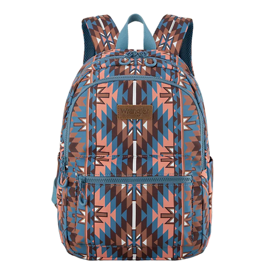 Mochila Back Pack Wrangler Estampado Azteca Azul Café WG2206-9110NY