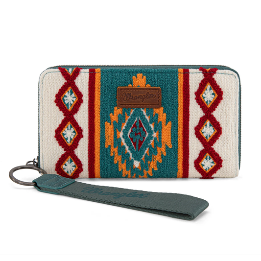 Cartera Wrangler Telar Azteca Beige con Azul WG174-W0062NY