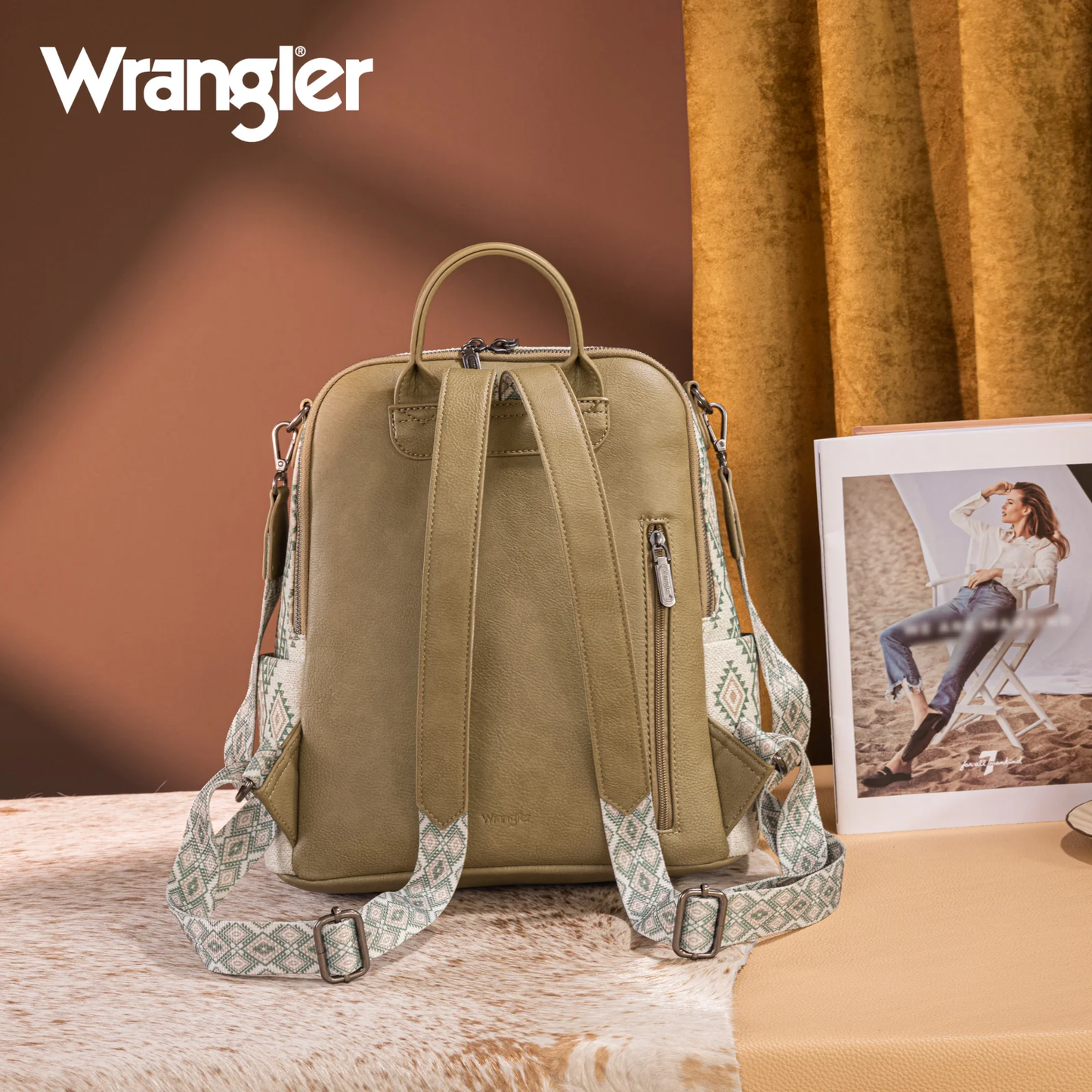 BOLSO/MOCHILA WRANGLER ESTAMPADO AZTECA WRANGLER VERDE WG213-9110GN