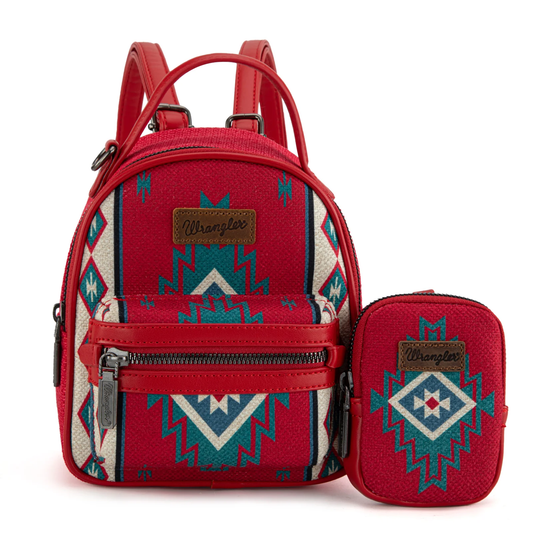 Bolso Mini Mochila Wrangler Rojo Con Monedero WG174-8600RD