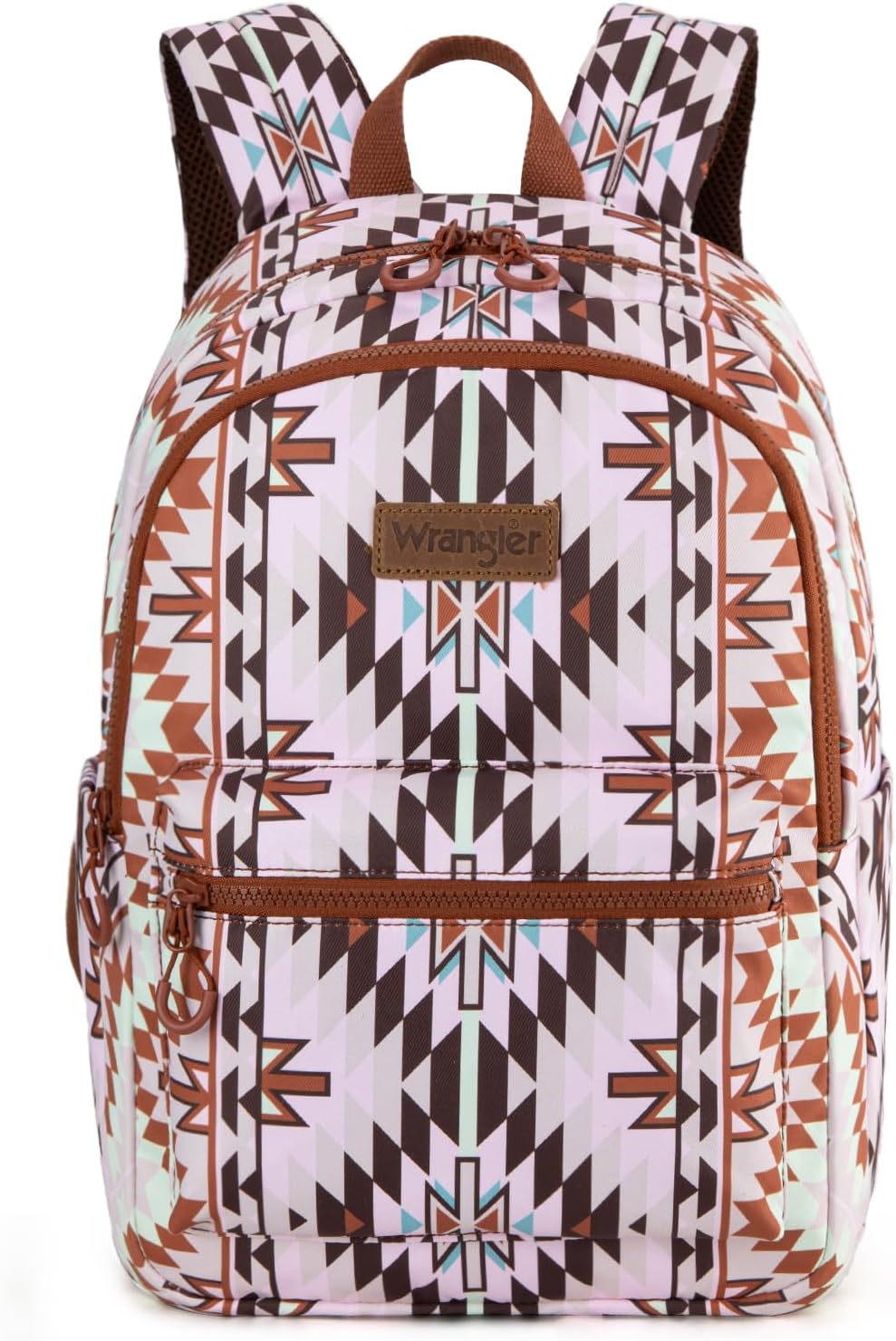Mochila Back Pack Wrangler Estampado Azteca Café Claro Rosa WG2206-9110LBR