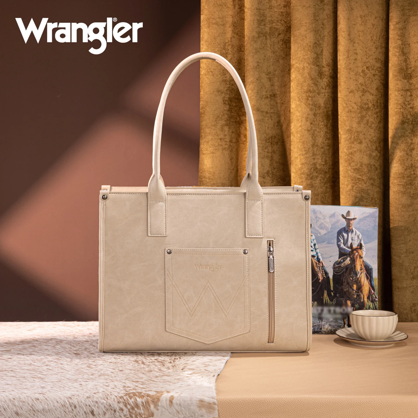 BOLSO WRANGLER GRANDE CINCELADA BEIGE WG226G-8119BG