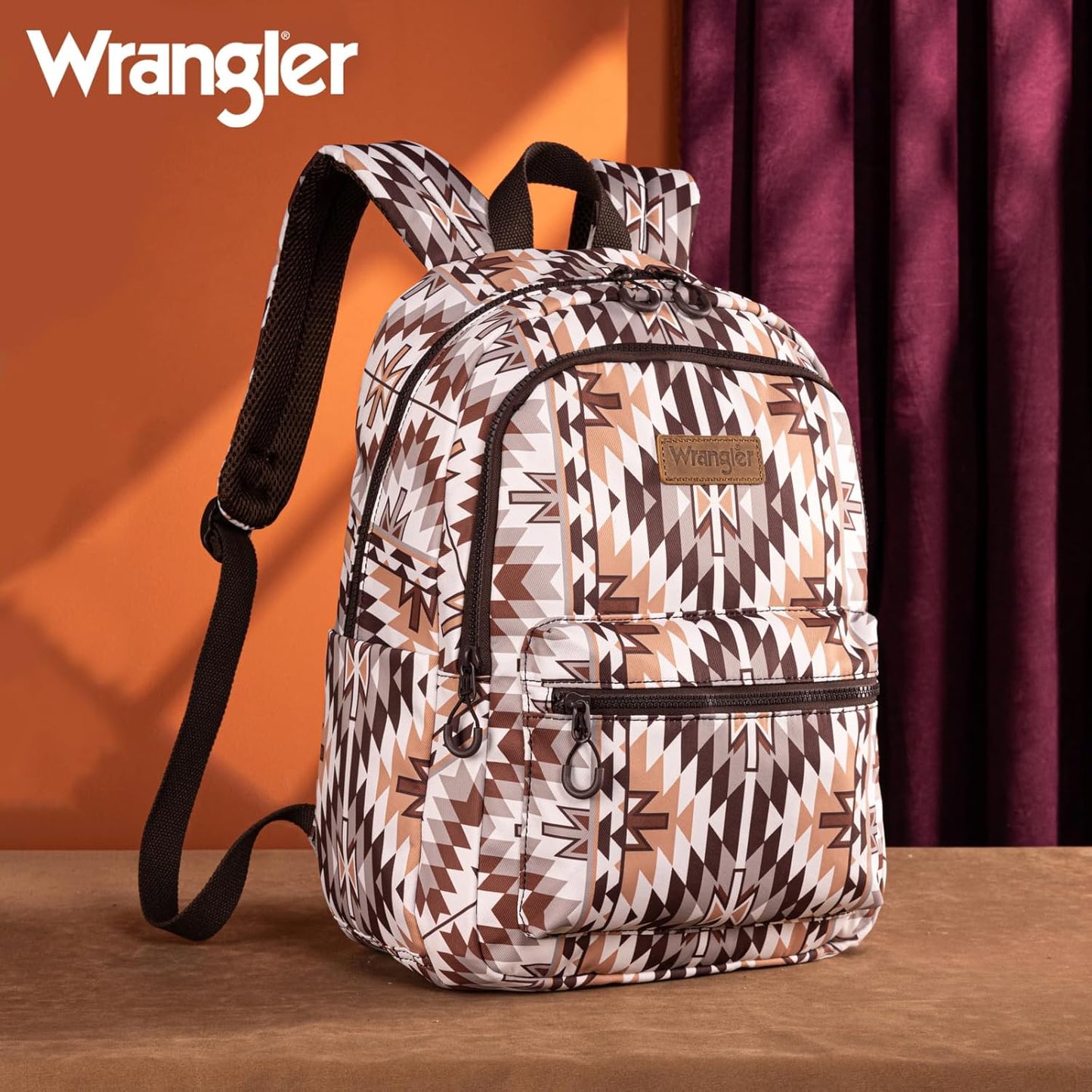 Mochila Back Pack Wrangler Estampado Azteca Biege Café WG2206-9110BR