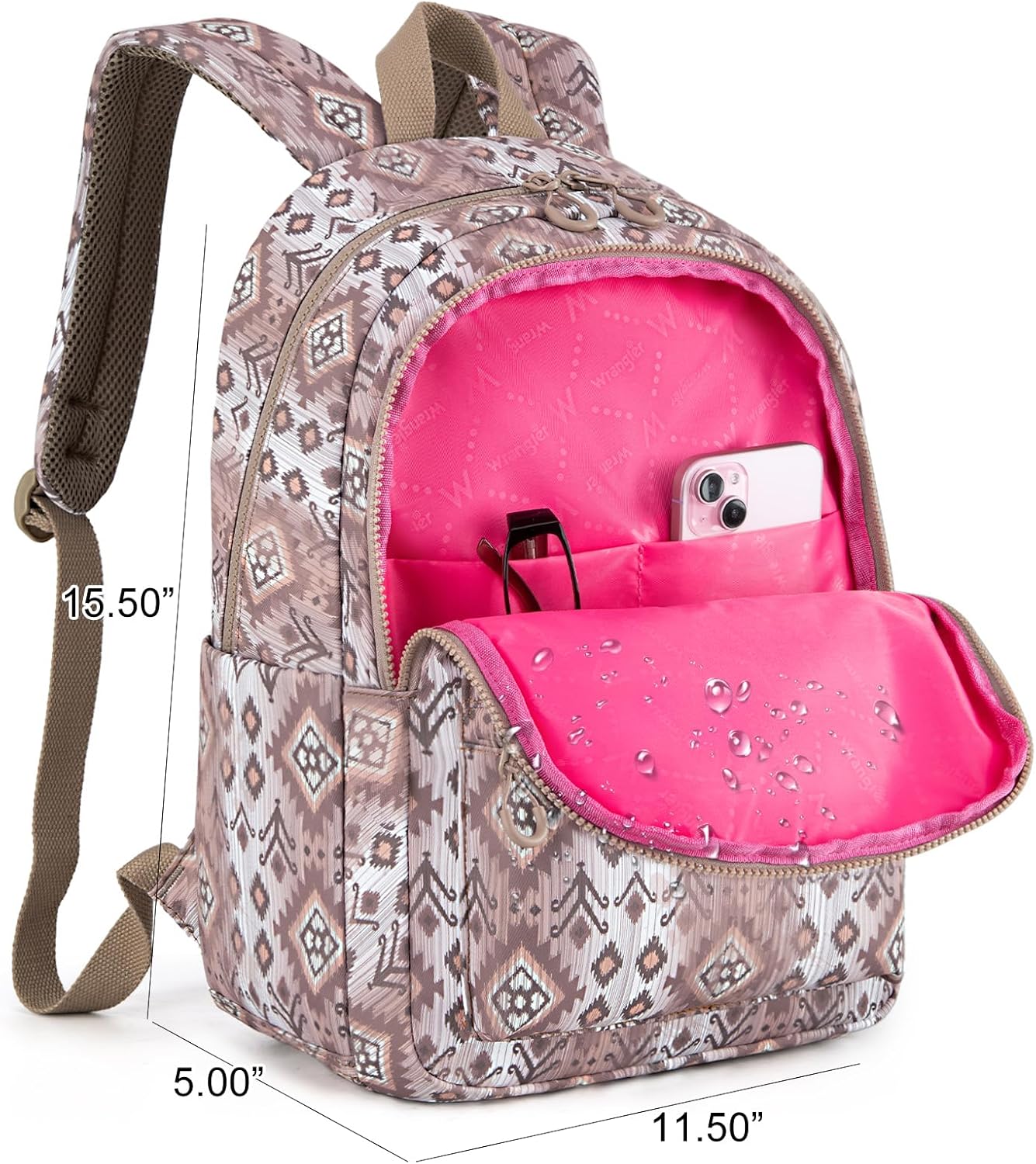 Mochila Back Pack Wrangler Estampado Azteca Café Claro WG2206-9110LCF