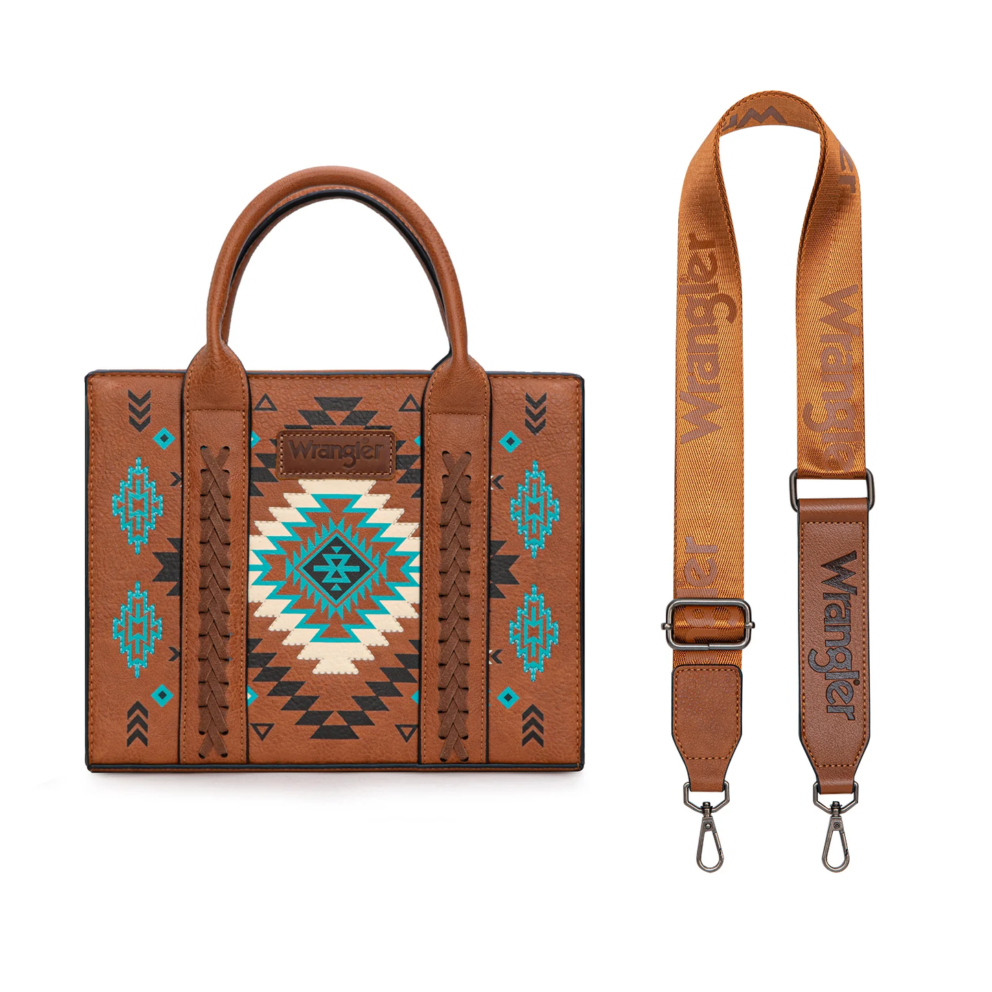 Bolso Wrangler Tote Bag Patrón Pintado Azteca Pintado Marrón WG2206-8120SBR