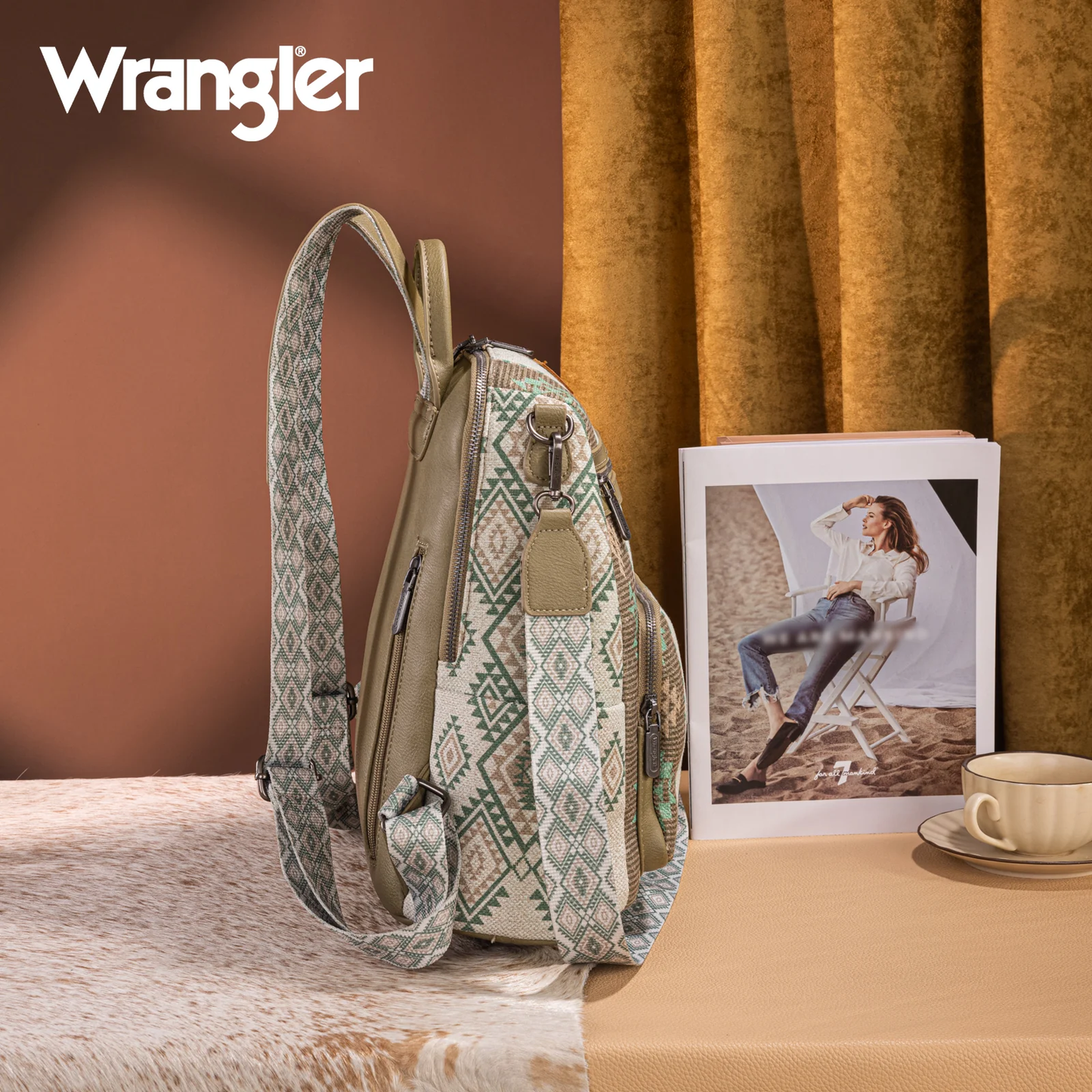 BOLSO/MOCHILA WRANGLER ESTAMPADO AZTECA WRANGLER VERDE WG213-9110GN