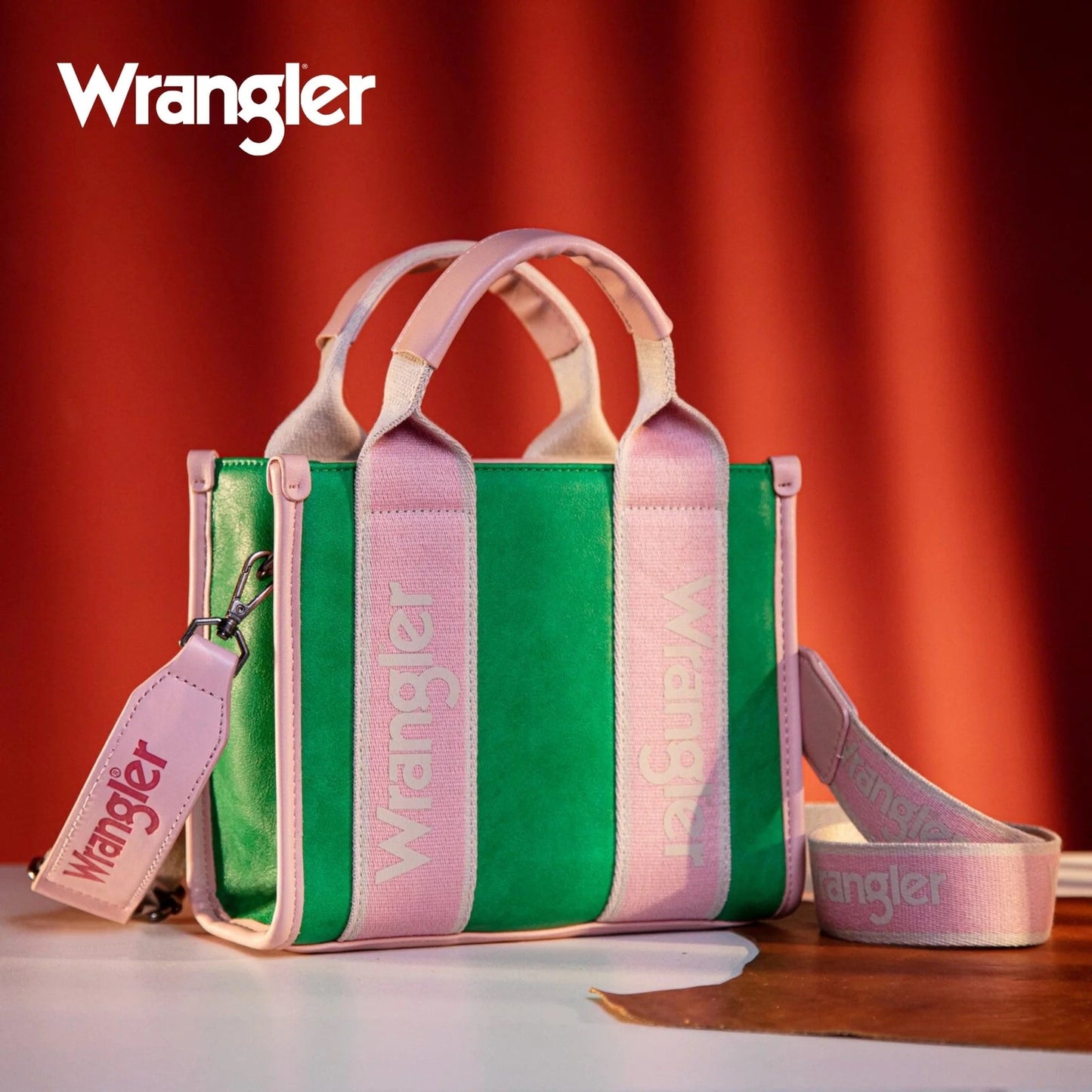 Bolso Wrangler MINI Tote Bag Block Rosa Verde WG2202-292GN