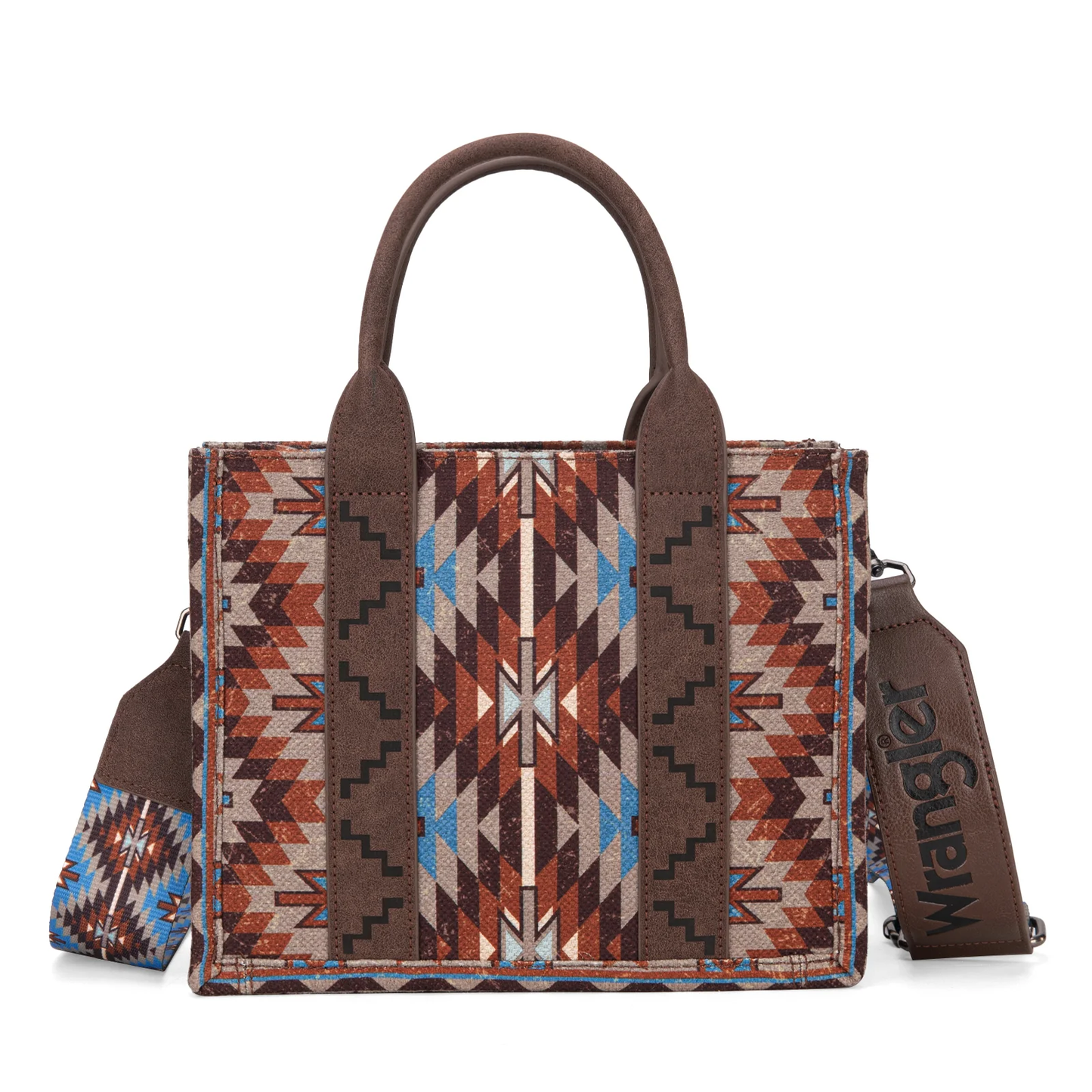Bolso Wrangler Tote Bag Azteca Checotah Azul Café WG2213-8120SCF