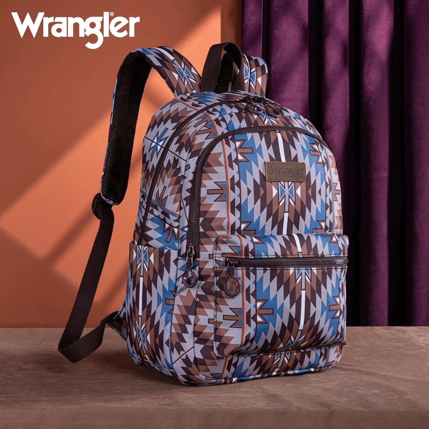 Mochila Back Pack Wrangler Estampado Azteca Café Oscuro WG2206-9110CF