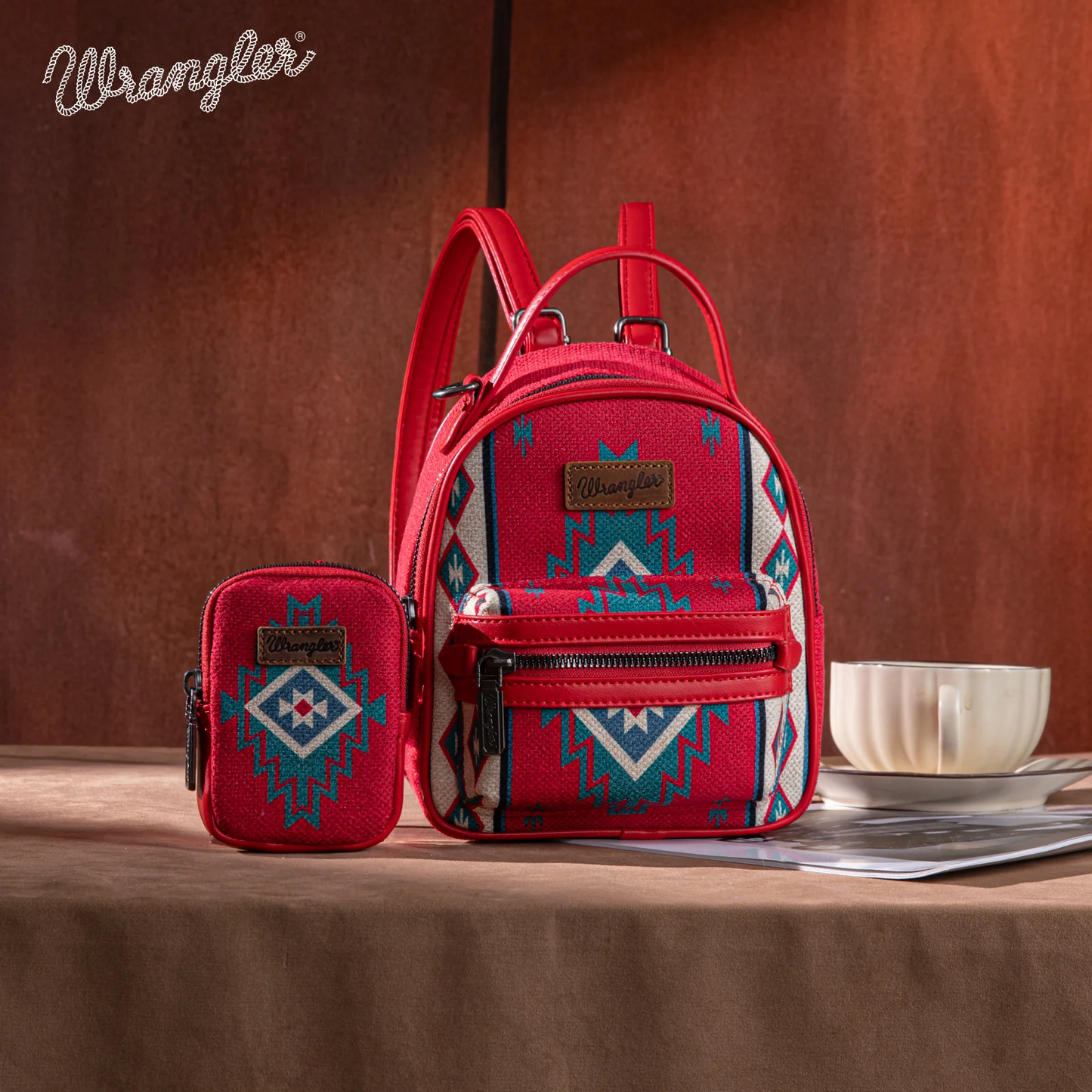 Bolso Mini Mochila Wrangler Rojo Con Monedero WG174-8600RD