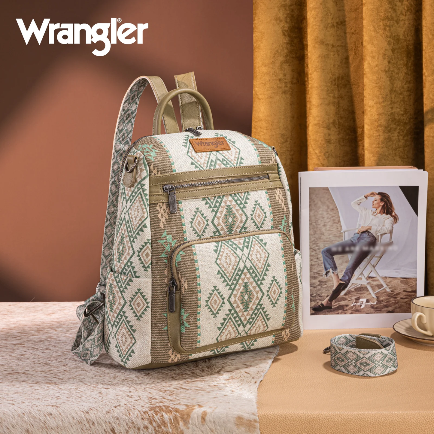 BOLSO/MOCHILA WRANGLER ESTAMPADO AZTECA WRANGLER VERDE WG213-9110GN