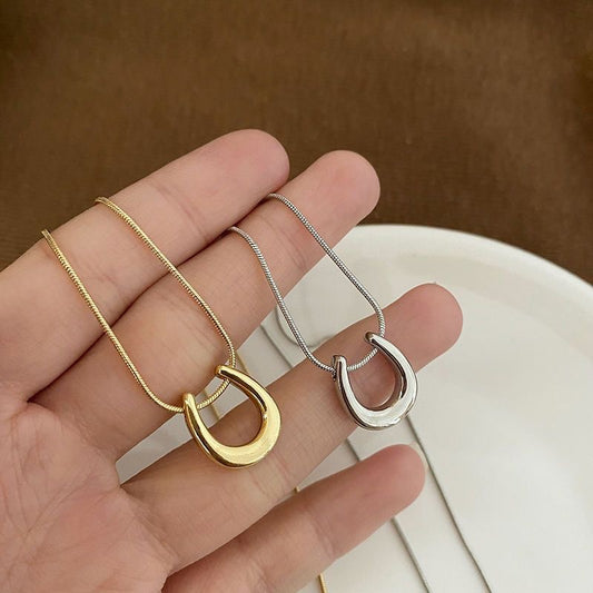 Collar Acero Dije Herradura Minimalista