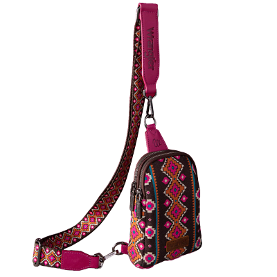 Bolso Crossbag Wrangler Cruzada Rosa y Café WG2205-210HPK