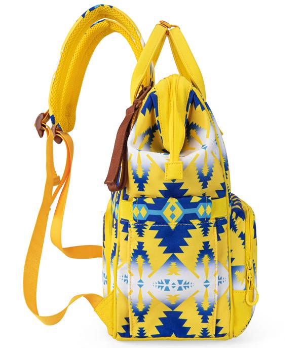 Bolso Mochila Pañalera Wrangler Amarillo Azul  WG2204-911OYL