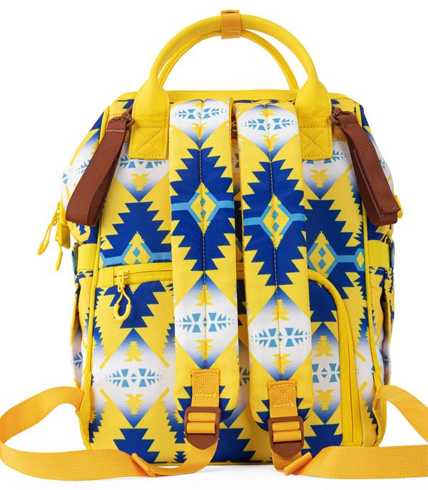 Bolso Mochila Pañalera Wrangler Amarillo Azul  WG2204-911OYL