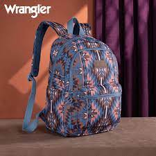 Mochila Back Pack Wrangler Estampado Azteca Azul Café WG2206-9110NY