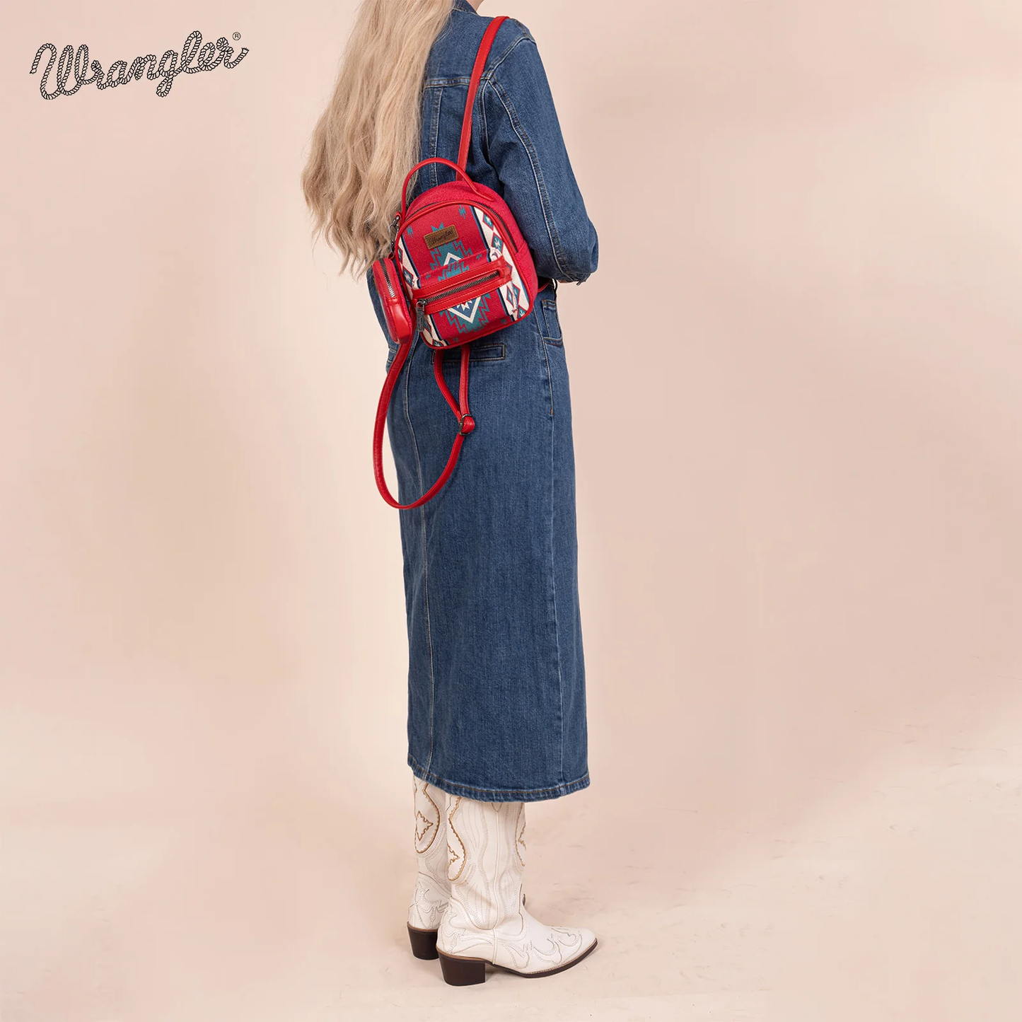 Bolso Mini Mochila Wrangler Rojo Con Monedero WG174-8600RD