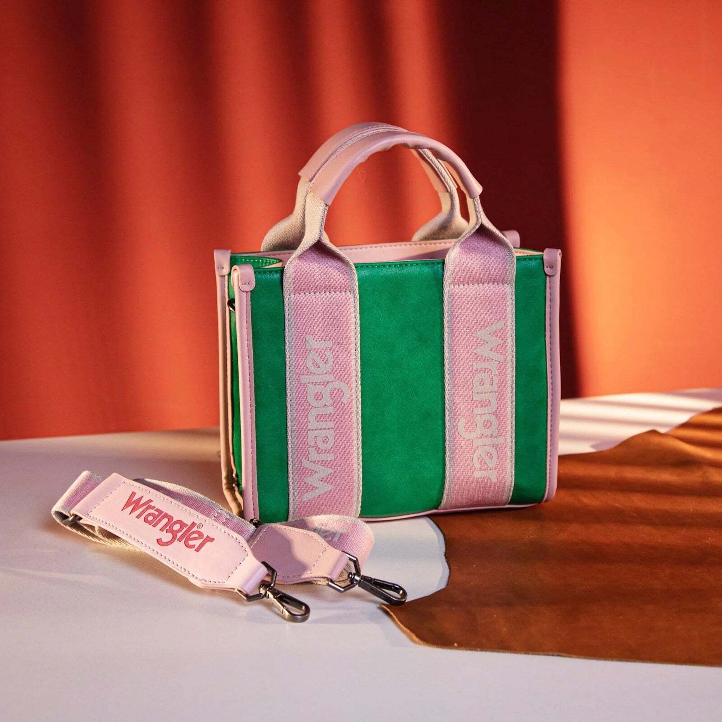 Bolso Wrangler MINI Tote Bag Block Rosa Verde WG2202-292GN